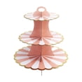 thumbnail image 2 of Three Tier Cake Stand, Foil Decorated Paper Display, Birthday Party Anniversary Event, Multi-Level Dessert Tower, Easy Assembly Storage, Centerpiece for Celebrations, 2 of 8