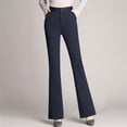 thumbnail image 2 of Womens Trousers Plus Size Bell Bottom Trousers Ttraight Tigh Waist Work Pants, 2 of 9