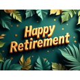 thumbnail image 4 of Happy Retirement Banner with Green Leaves Gold Balls and Stars Background Party Decoration for Retirement Parties Photo Backdrop Retirement Celebrations Decor Props, 4 of 4