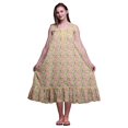 thumbnail image 1 of Bimba Medium Yellow3 Floral Ranunculus Tango Sleeveless Night Gown For Womens Cotton Printed Nightwear Ladies Sleepwear Small, 1 of 6