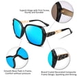 thumbnail image 5 of FEISEDY Polarized Women Square Sunglasses Sparkling Composite Shiny Frame B2289, 5 of 5