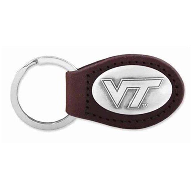 ZeppelinProducts VAT-KL6-BRW Virginia Tech Cuir Clé Fob- Brun
