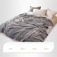 thumbnail image 4 of Popular Home Essentials, Fleece Solid Color Striped Fleece Blanket Coral Fleece Sofa Cover Blanket Air Conditioning Blanket Nap Blanket, 4 of 9