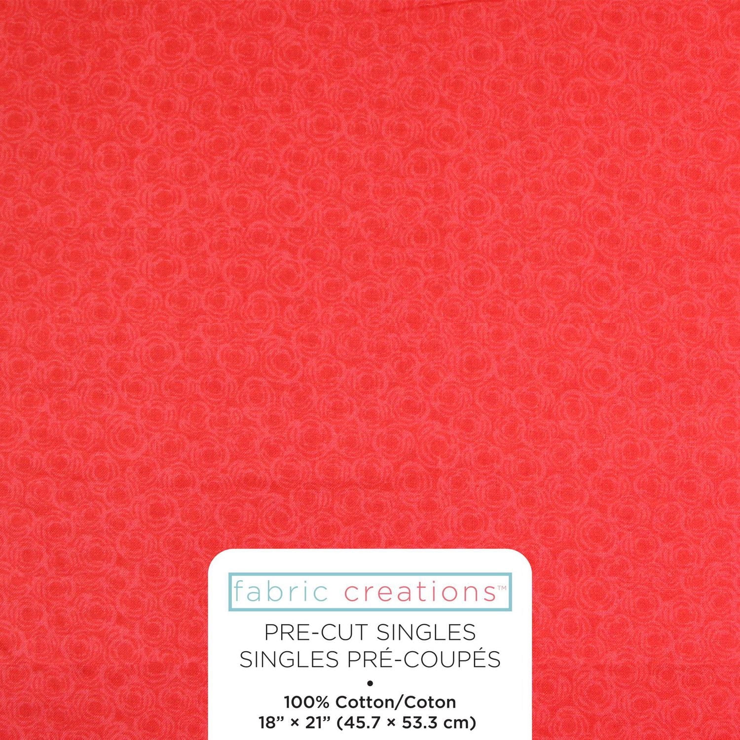 FABRIC CREATIONS Red Rose Garden Fat Quarter Pre-Cut Fabric - 46 cm (18 in) × 53 cm (21 in)/45 cm (17.7 in) × 53 cm (20.9 in), 18x21