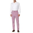 thumbnail image 2 of INSPIRE CHIC Style Men's Dress Plaid Printed Business Checked Pants 28 Pink, 2 of 7