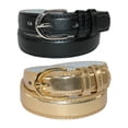 thumbnail image 1 of CTM® Ceinture Habillée en Cuir de Base pour Enfant (Lot de 2 Couleurs), 1 of 3