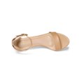 thumbnail image 4 of BLISSFUL STEP Sandales pour Femmes à Talon Kitten à Bride Cheville à Bout Ouvert Nude 10, 4 of 7