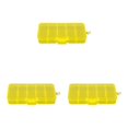thumbnail image 3 of Thinsony 10 Grid Plastic Jewelry Removable Storage Box Beads Container Earring Yellow 12.8x6.5x2.2cm 3Set, 3 of 6