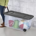 thumbnail image 3 of Sterilite 151L Clear Wheeled Latching Box, Gray - 2 Pk, 3 of 7
