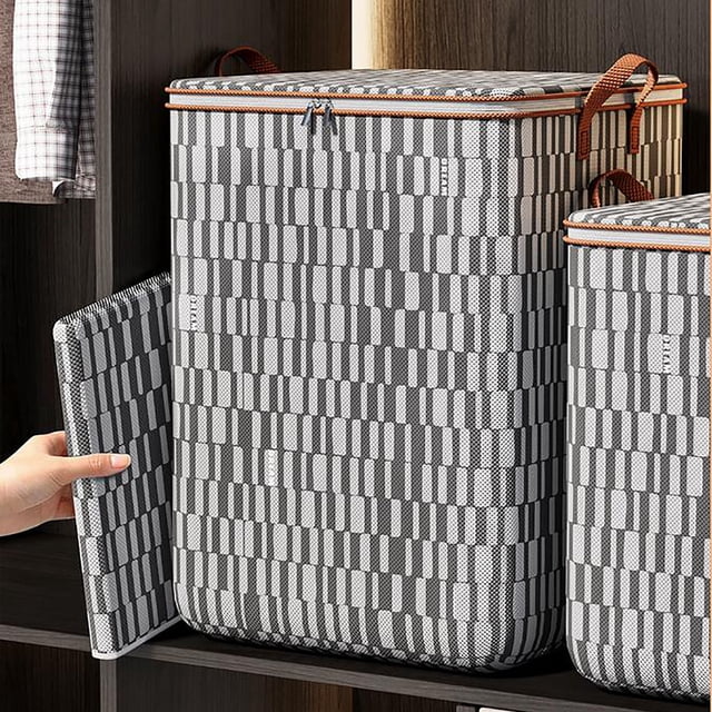 Cagogo under $5 3Pcs Storage Bags, Clothes Storage Organization Bag,Wardrobe Sorting Storage Box,Portable Winter Quilt Storage,Large Capacity Storage Bag,Double Zipper Storage Container