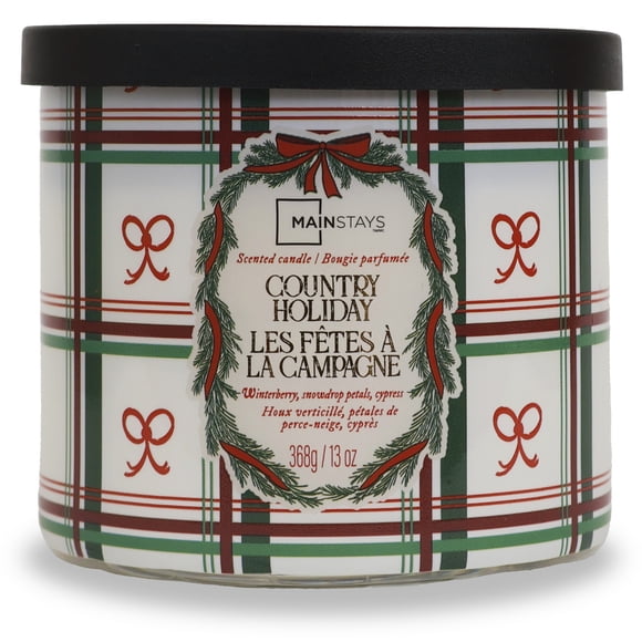 Bougie de Noel Mainstays a 3 meches Country Holiday 13oz