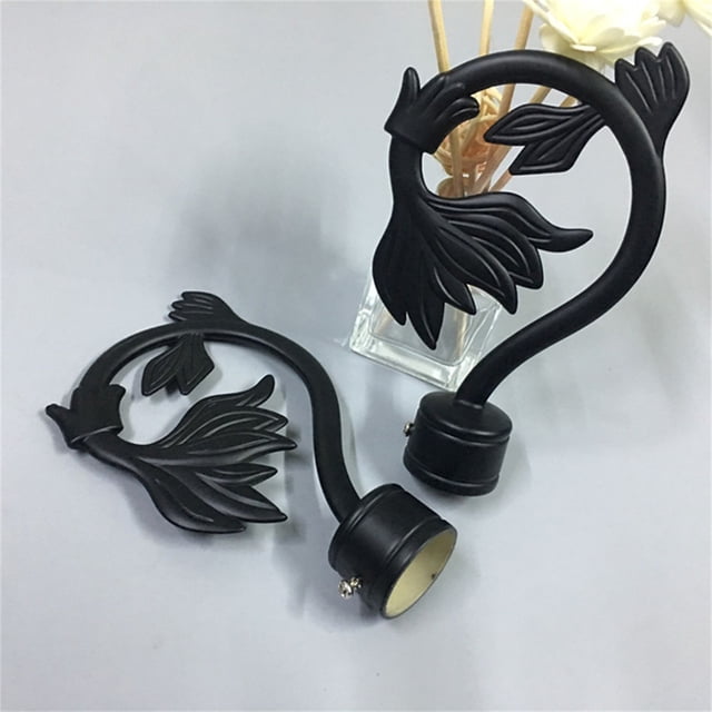 Agiferg 1pcs Curtain Rod Finials Leaf Shaped Curtain Rod End Drapery Rail Pole Head Cap
