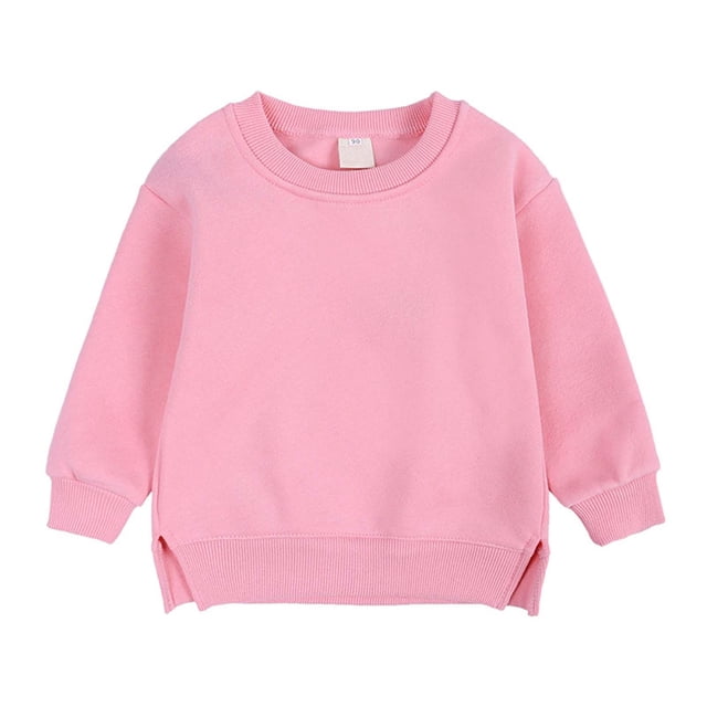 Coats for Girls Boys Sweater Coat Round Neck Small Medium Pullover Solid Fleece