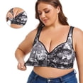thumbnail image 2 of Amzcrzy Women's Plus Size Bras Full Coverage Front Closure Oversized Bra Unpadded Wireless Double Support Bra, 2 of 7
