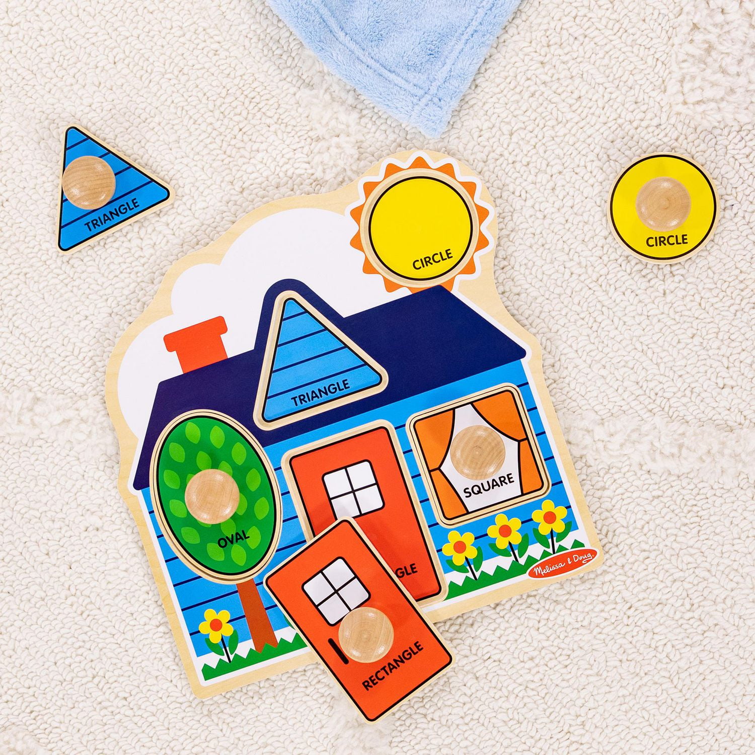 Melissa & Doug First Shapes Casse-tête en bois Jumbo Peg