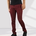 thumbnail image 2 of WRKEKC Business Casual Pants for Men Lightweight Solid Color Casual Daily Pocket Tapered Mid-Rise Button Pants for Office Outings Stylish Versatile Wear, 2 of 6