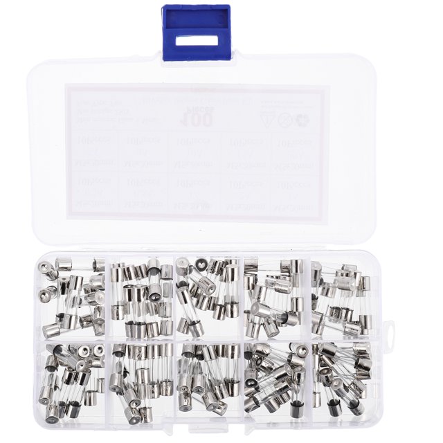 Shisuyan 100pcs 0.2A-20A Glass Tube Fuse Protective Tube Fast-blow Glass Fuses Assorted