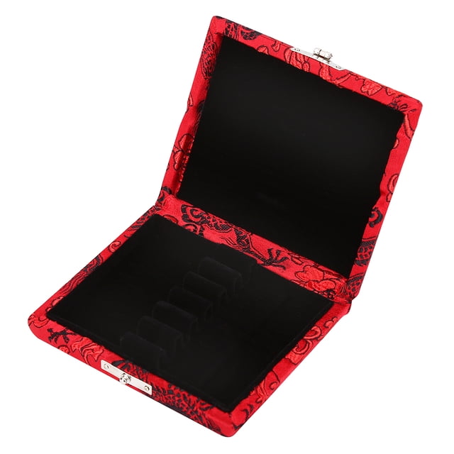 6pcs Oboe Reeds Case, Portable Wooden Silk Cloth Cover Reed Case Holder Storage Box for Oboe Equipment