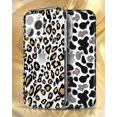thumbnail image 2 of iPhone 12 Case for Women Girls, Clear Leopard Cheetah Pattern Cute Design Hard Back Soft TPU Bumper Protective Shockproof Phone Case for iPhone 12 Pro,Black Leopard, 2 of 8