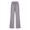 thumbnail image 5 of Women Pants Casual Yoga Straight Leg Comfy Drawstring Lounge Running Long Active Sweat Plus Size Cargo Trousers, 5 of 5