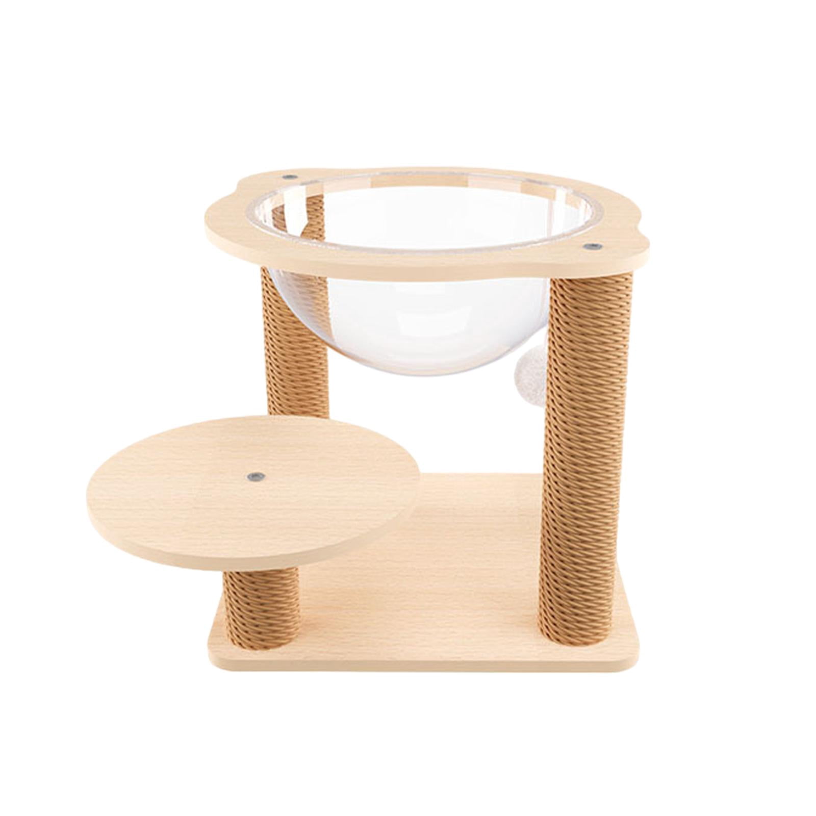 Bunblic Cat Tree Clear Space Capsule Stable Cat House Indoors Outdoors Cat Supplies Pets Bed Climb for Bunny Indoors Cats Kitty 38x33cm