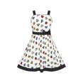 thumbnail image 1 of Robe Fille Cœur Coloré Noir à Pois Nœud Papillon Robe d'Été 6 Ans, 1 of 6