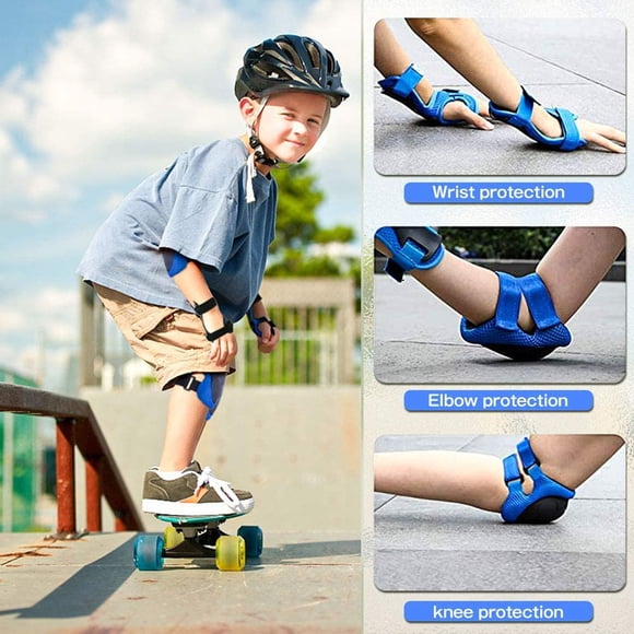 RXIRUCGD 6 In 1 Protective Gear Knee Pads Set For Kids Knee And Elbow Pads