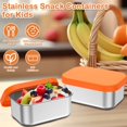 thumbnail image 4 of 2Pcs Stainless Steel Snack Containers with Silicone Lid 12 oz Leakproof Snack Bento Box Safe for Daycare School, 4 of 6