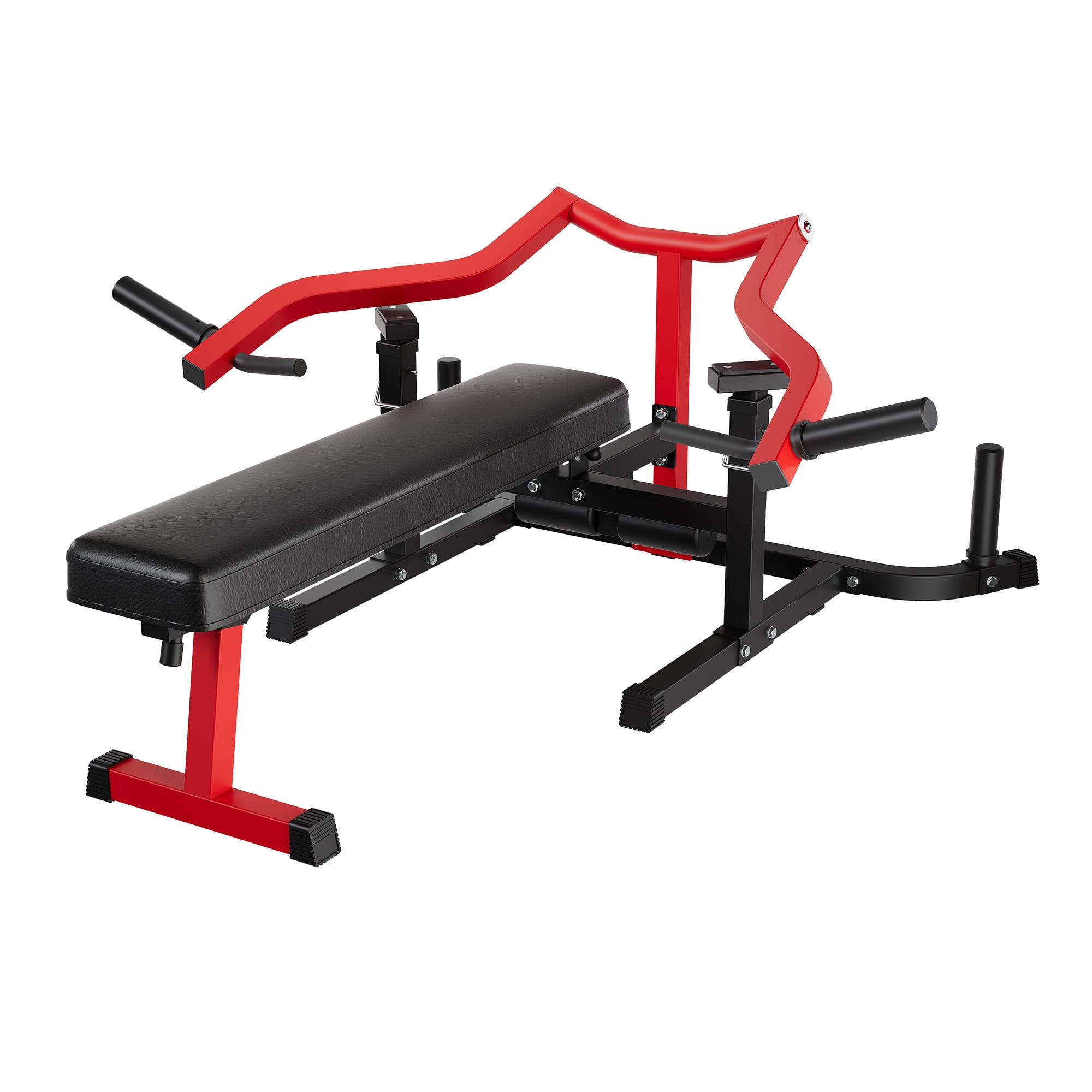 Chest & Bench Press Machine – 3-in-1 Adjustable – Home Gym – Flat/Incline/Decline Bench – Independent Converging Arms – 450 lb Max – Full Body Strength – Red & Black