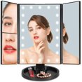 thumbnail image 2 of Makeup Mirror with Led Light, 2x3x Magnifying Makeup Mirror Vanity Mirror, Desktop Three Sides Folding Makeup Mirror, 180° Free Rotation, 2 of 8