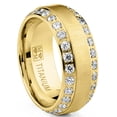 thumbnail image 1 of 1.75 Carats Men's Titanium Wedding Band Ring 8MM Goldtone, 1 of 7