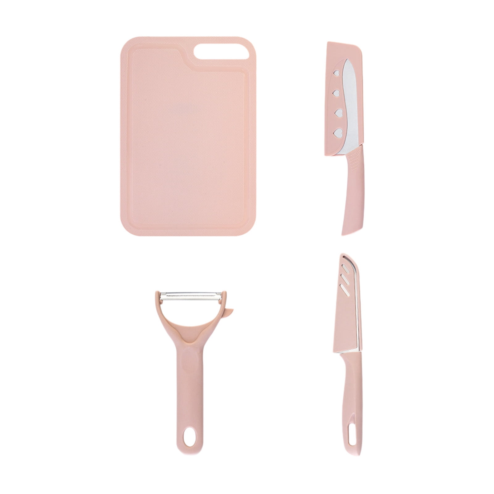Portable Kitchen Knife Set with Chopping Board Includes Fruit Knife, Scissors, Paring Knife for Camping, Home, and Food Preparation