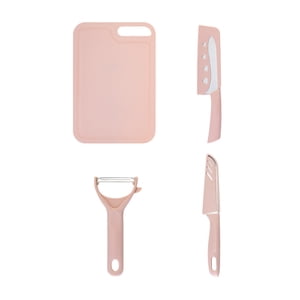Portable Kitchen Knife Set with Chopping Board Includes Fruit Knife, Scissors, Paring Knife for Camping, Home, and Food Preparation