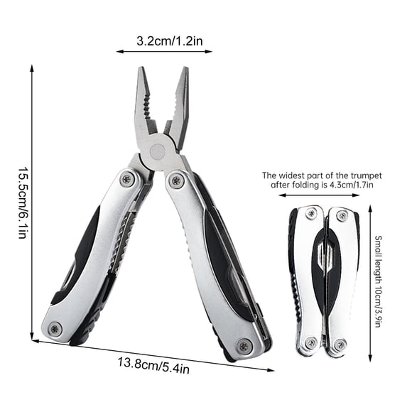 Rbaofujie Multifunctional Foldable Mini Pliers Outdoor Multifunctional Pliers Fire Truck Mounted Tool Pliers Mountain Climbing Folding Portable Combination Pliers