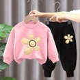 thumbnail image 3 of Pisexur Ensemble de Vêtements d'Automne et d'Hiver pour Bébés Filles Garçons 2 Pcs Mode Décontractée Imprimé Floral Manches Longues Col Rond Chandails en Molleton et Pantalons Ensemble de Survêtement pour Filles Garçons 3-8 Ans, 3 of 4