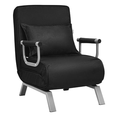 Patiojoy Canapé-Lit Fauteuil Pliant avec Accoudoirs Fauteuil-Lit Inclinable 5 Positions Causeuse Entièrement Rembourrée