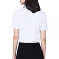 thumbnail image 4 of PENGXIANG Women‘s Cotton Basic Simple Stretch Button Down Shirt  Short Sleeve Blouse, 4 of 8
