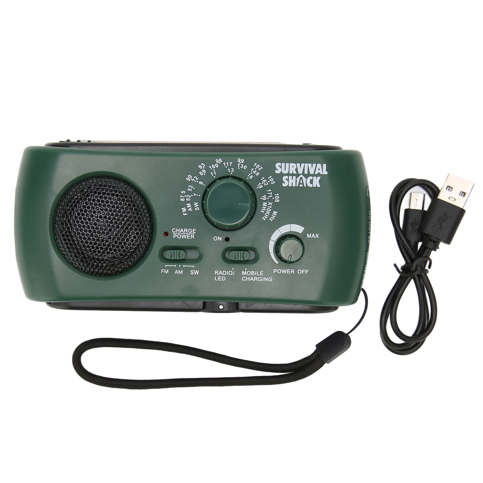 Radio à Manivelle Portable Pratique Torche LED Extérieure Multi Bande AM/FM/SW Radio Météo Solaire à Manivelle