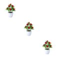 thumbnail image 3 of Ruiboury Add Touch Of Green To Living Space Artificial Plant Collection Home Decor Plastic Artificial Potted Plants False Plant apples 3Set, 3 of 6