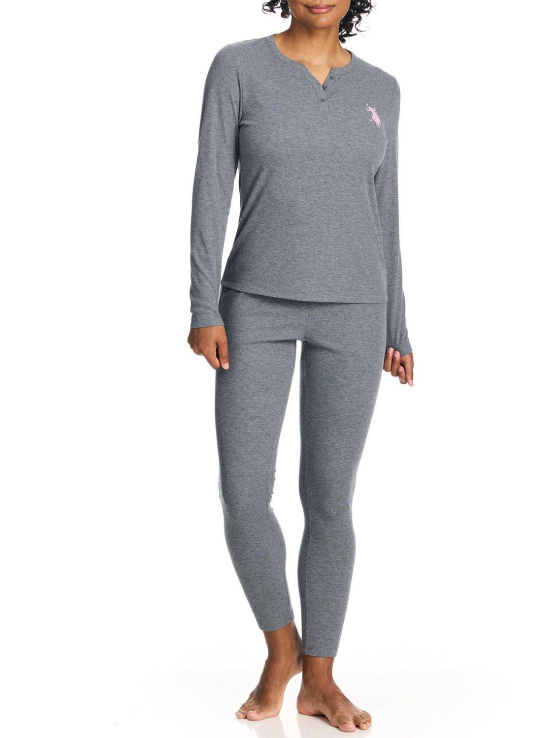 U.S. Polo Assn. Women's Ribbed Henley Long Underwear Thermal Set *Online Exclusive