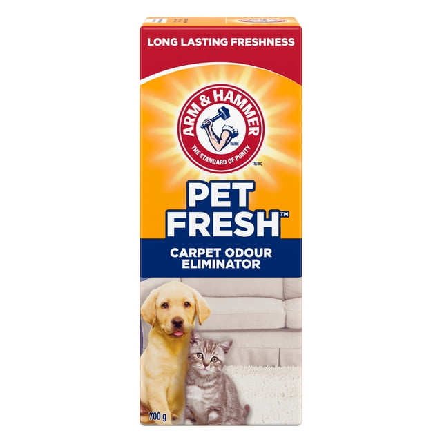 Arm & Hammer Plus OxiClean Pet Fresh Éliminateur d'odeurs de tapis et d'ambiance, Chat et Chien, 700g