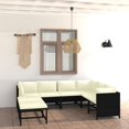 thumbnail image 1 of vidaXL 8 Piece Garden Lounge Set with Cushions Poly Rattan Black, 1 of 1