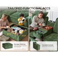 thumbnail image 2 of BEDEEP 125'' Power Recliner Sofa with Headrest, Moduar Cloud Sectional Chenille Reclining Couch, Convertible 3-Seater Sofa Couch for Living Room RV, Green, 2 of 9