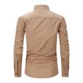 thumbnail image 4 of Chemise à Manches Longues pour Hommes Homme Décontractée Col Rabattu Chandail à Boutons Manches Longues Mode Décontractée Lin Semblable au Coton Chemises à Manches Longues pour Hommes, 4 of 4