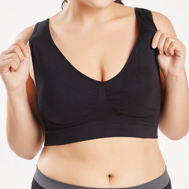 Women Pure Color Plus Size Ultra-thin Large Bra Sports Bra Full Bra Cup Tops