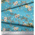 thumbnail image 2 of Soimoi polyester Crepe Fabric Leaves,Moth & Magnolia Floral Printed Fabric 1 Yard 52 Inch Wide, 2 of 3