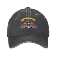 thumbnail image 1 of DouZhe Adjustable Washed Cotton Baseball Cap - Riding Motorcycle Skull Prints Vintage Dad Hat Unisex Sports Caps (Black), 1 of 6