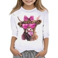 thumbnail image 1 of T-shirt de Mode pour Filles à Manches Raccourcies pour la Saint-Valentin. Blanc 110/3 A-4 A, 1 of 4