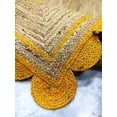 thumbnail image 4 of Indian Handmade Braided Natural Jute with Yellow Scalloped Design Area Rug, Home Décor Rug, Jute Rug for Bedroom, Dining Room, living room, Doormat Rug Size - 6' Square (180 cm x 180 cm), 4 of 5