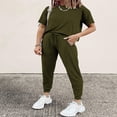 thumbnail image 2 of Ensemble Deux Pièces pour Femmes, Chandail à Manches Courtes avec Cordon, Pantalon Long, Survêtement, Ensemble Jogger, 2 of 6